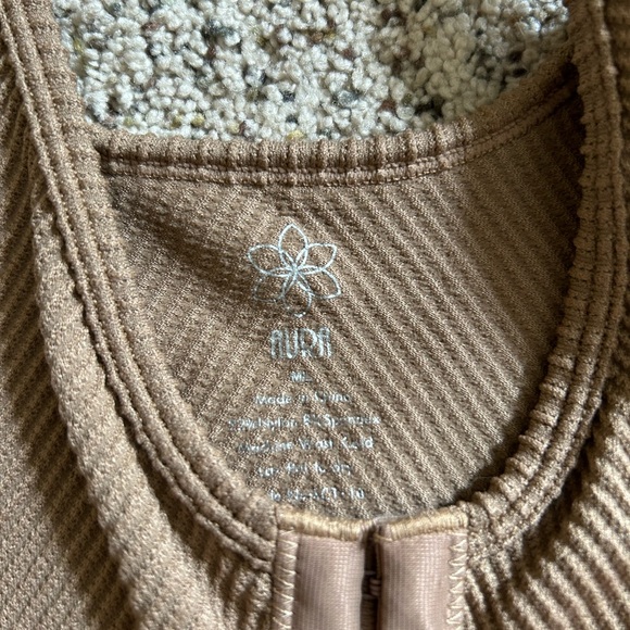 Women's Tan Ribbed Top - Picture 2 of 3